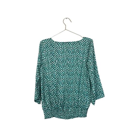 Ann Taylor Factory Green Geometric Print Top - Size Small - Picture 5 of 6